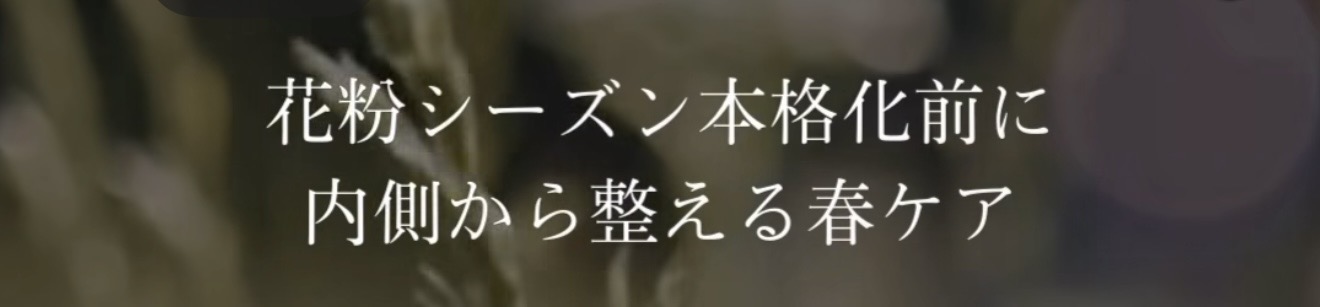 いよいよ花粉シーズン目前🌸