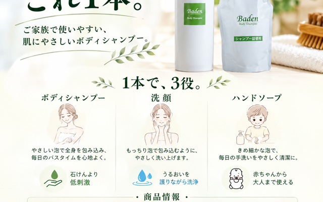 肌を洗う、その時間をもっとやさしく。